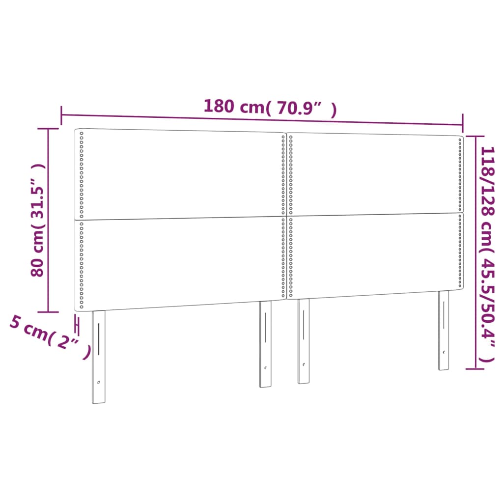 LED uzglavlje crno 180x5x118/128 cm od umjetna koža