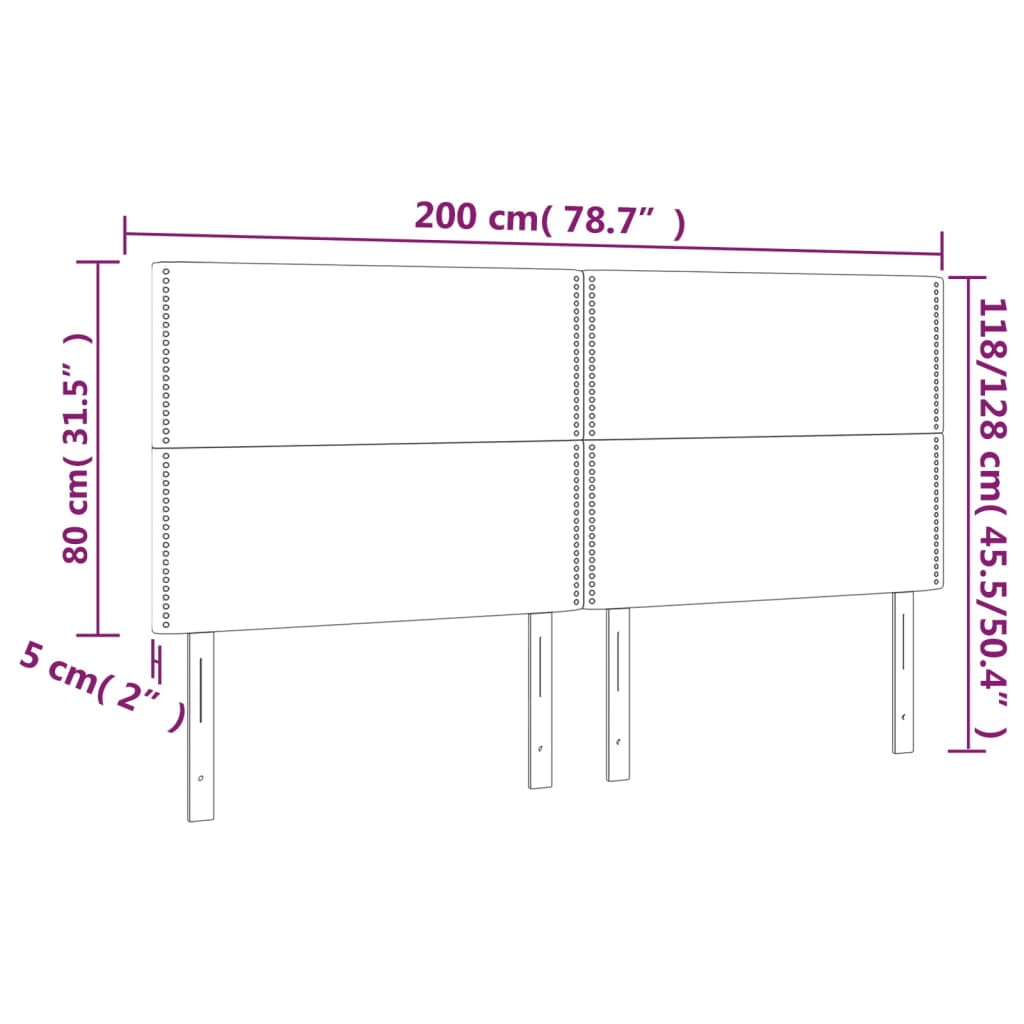 LED uzglavlje bijelo 200x5x118/128 cm od umjetne kože