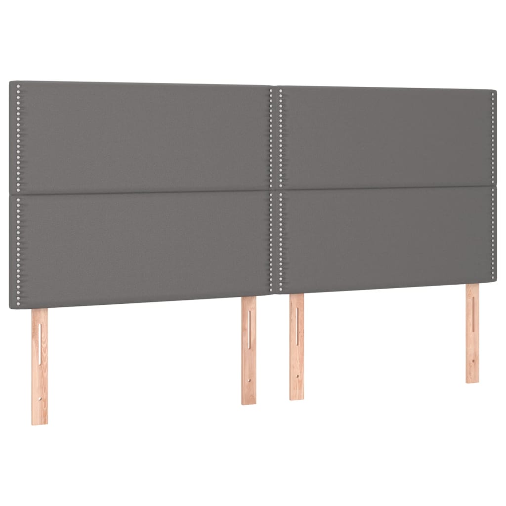 LED uzglavlje sivo 200x5x118/128 cm od umjetne kože