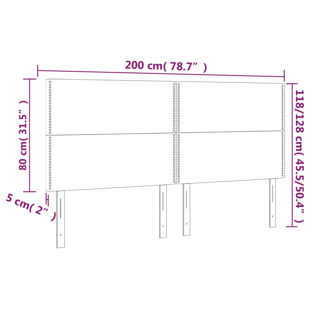 LED uzglavlje sivo 200x5x118/128 cm od umjetne kože