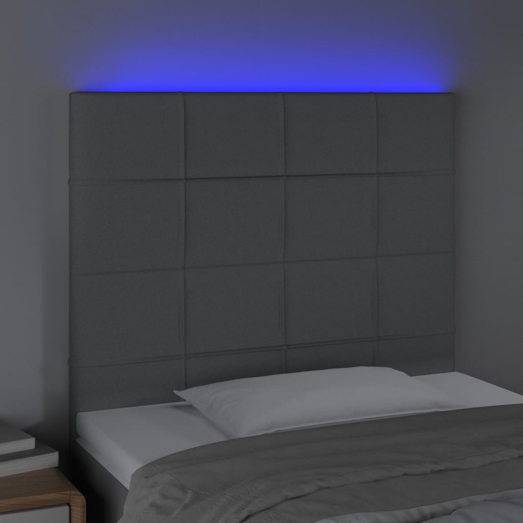 LED uzglavlje svjetlosivo 100x5x118/128 cm od tkanine