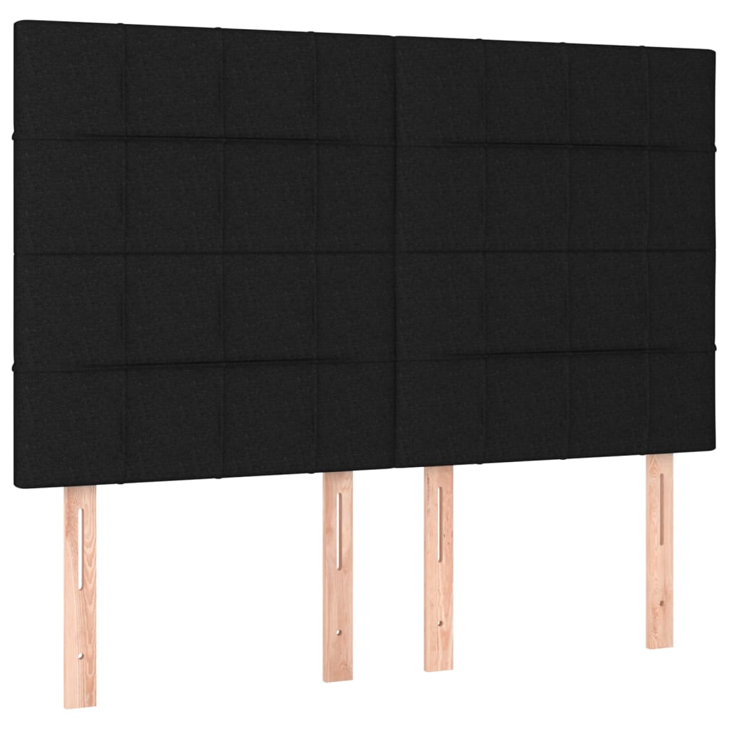 LED uzglavlje crno 144x5x118/128 cm od tkanine