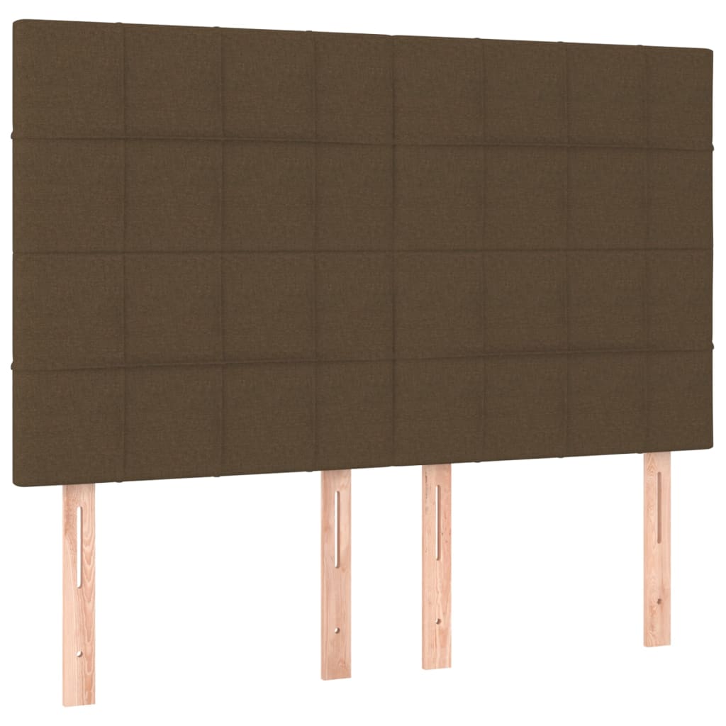 LED uzglavlje tamnosmeđe 144x5x118/128 cm od tkanine