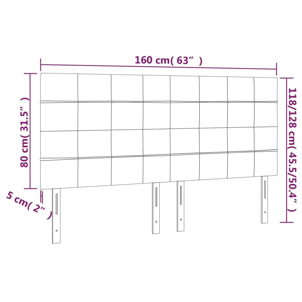LED uzglavlje plavo 160x5x118/128 cm od tkanine