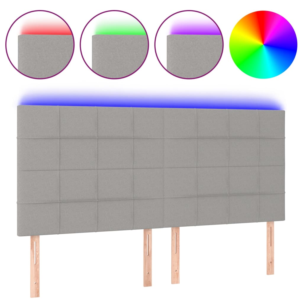 LED uzglavlje svjetlosivo 180x5x118/128 cm od tkanine