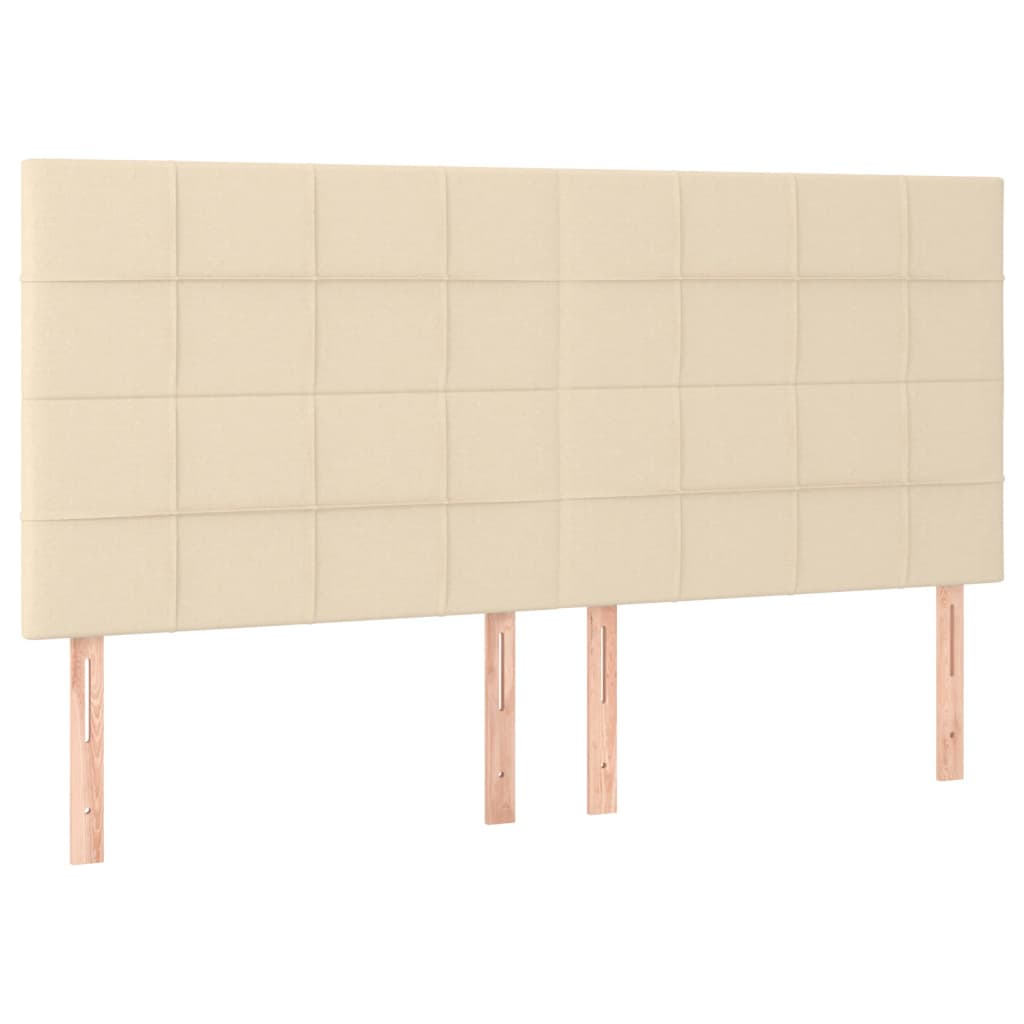 LED uzglavlje krem 200x5x118/128 cm od tkanine
