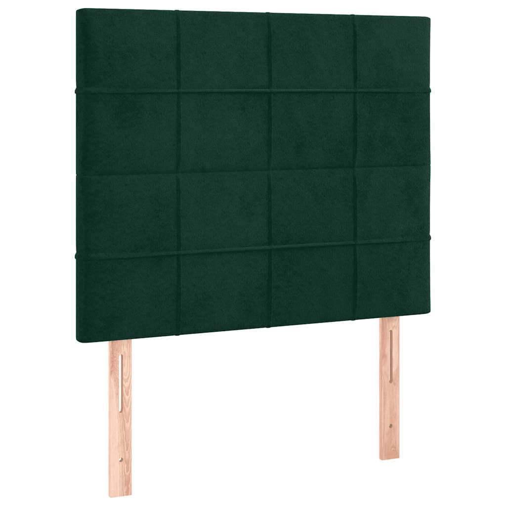 LED uzglavlje tamnozeleno 80x5x118/128 cm baršunasto