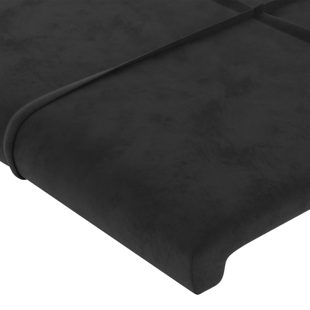 LED uzglavlje crno 90x5x118/128 cm baršunasto