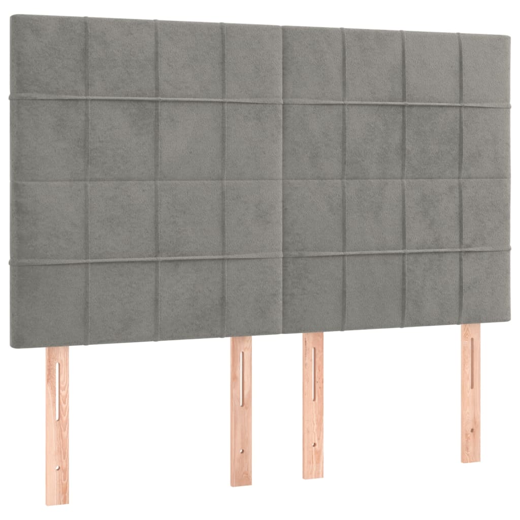 LED uzglavlje svjetlosivo 144x5x118/128 cm baršunasto