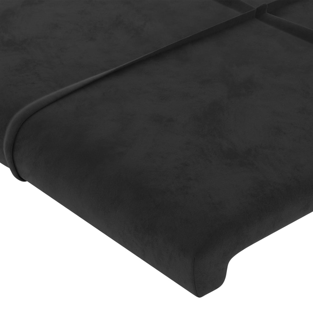 LED uzglavlje crno 144x5x118/128 cm baršunasto