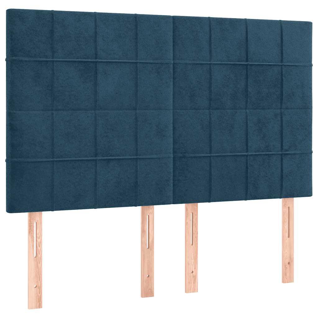 LED uzglavlje tamnoplavo 144x5x118/128 cm baršunasto