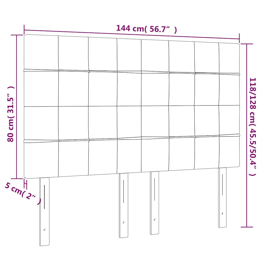 LED uzglavlje tamnoplavo 144x5x118/128 cm baršunasto