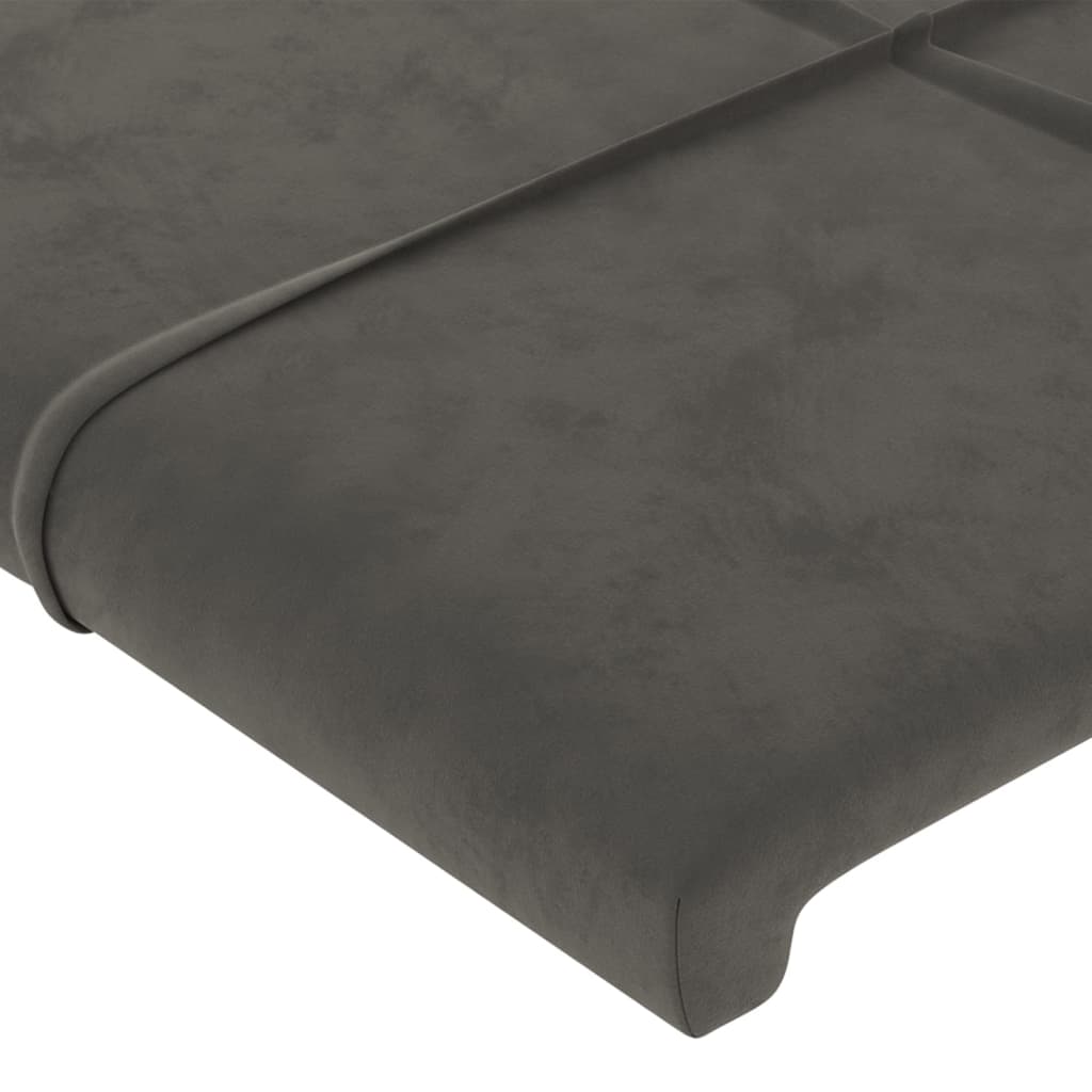 LED uzglavlje tamnosivo 160x5x118/128 cm baršunasto