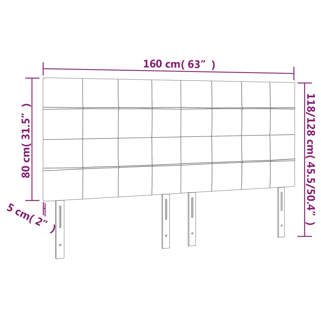 LED uzglavlje ružičasto 160x5x118/128 cm baršunasto