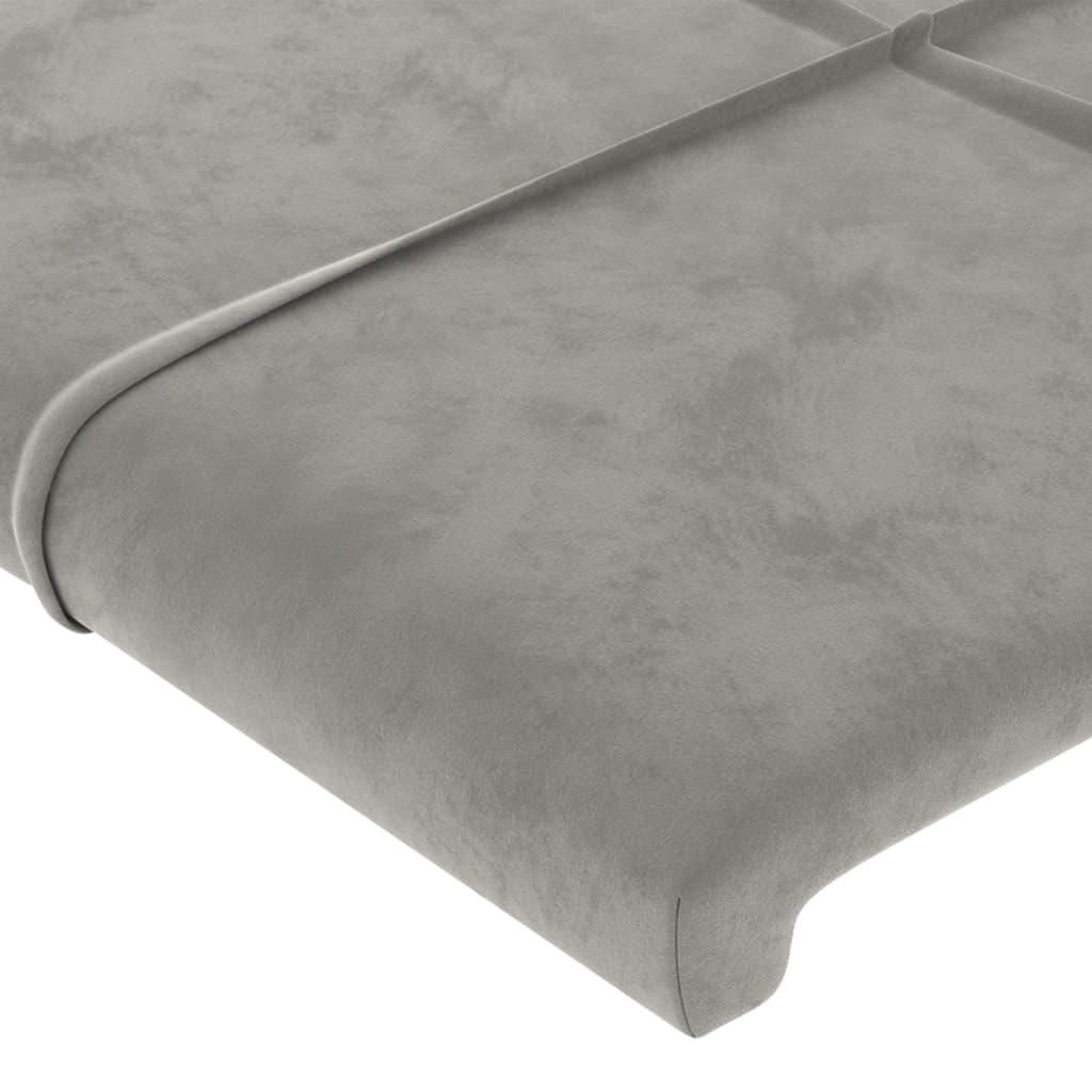 LED uzglavlje svjetlosivo 200x5x118/128 cm baršunasto
