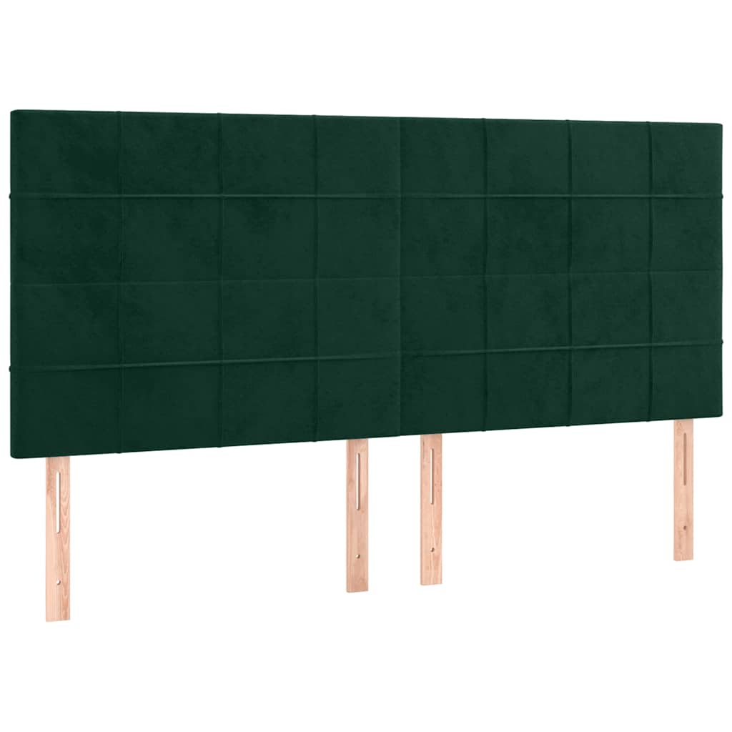 LED uzglavlje tamnozeleno 200x5x118/128 cm baršunasto