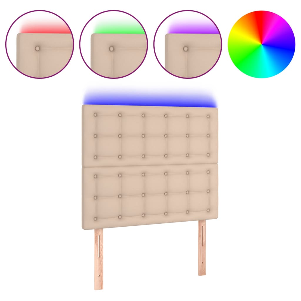 LED uzglavlje boja cappuccina 80x5x118/128 cm od umjetne kože