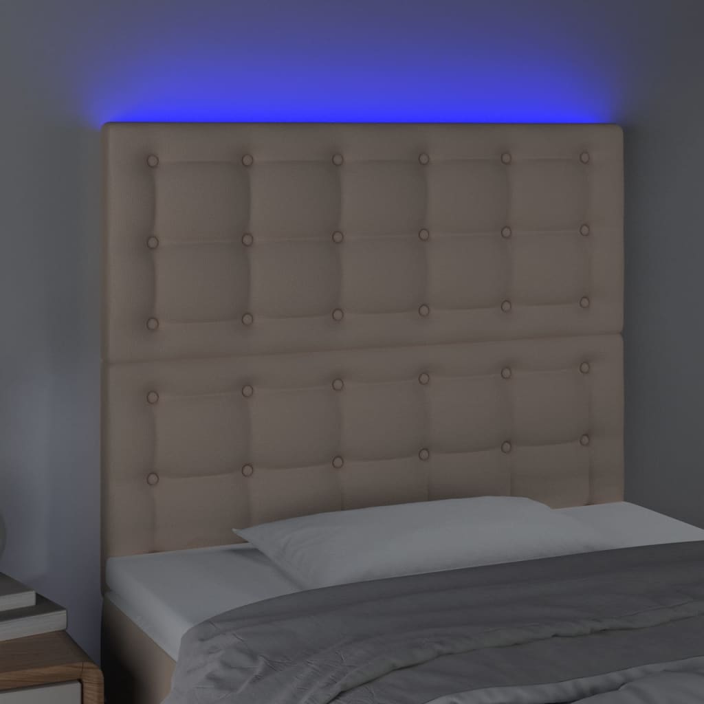 LED uzglavlje boja cappuccina 100x5x118/128 cm od umjetna koža
