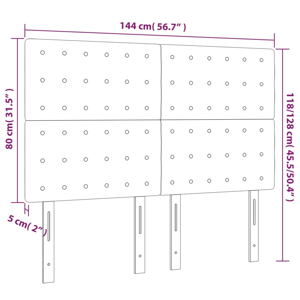 LED uzglavlje bijelo 144x5x118/128 cm od umjetne kože