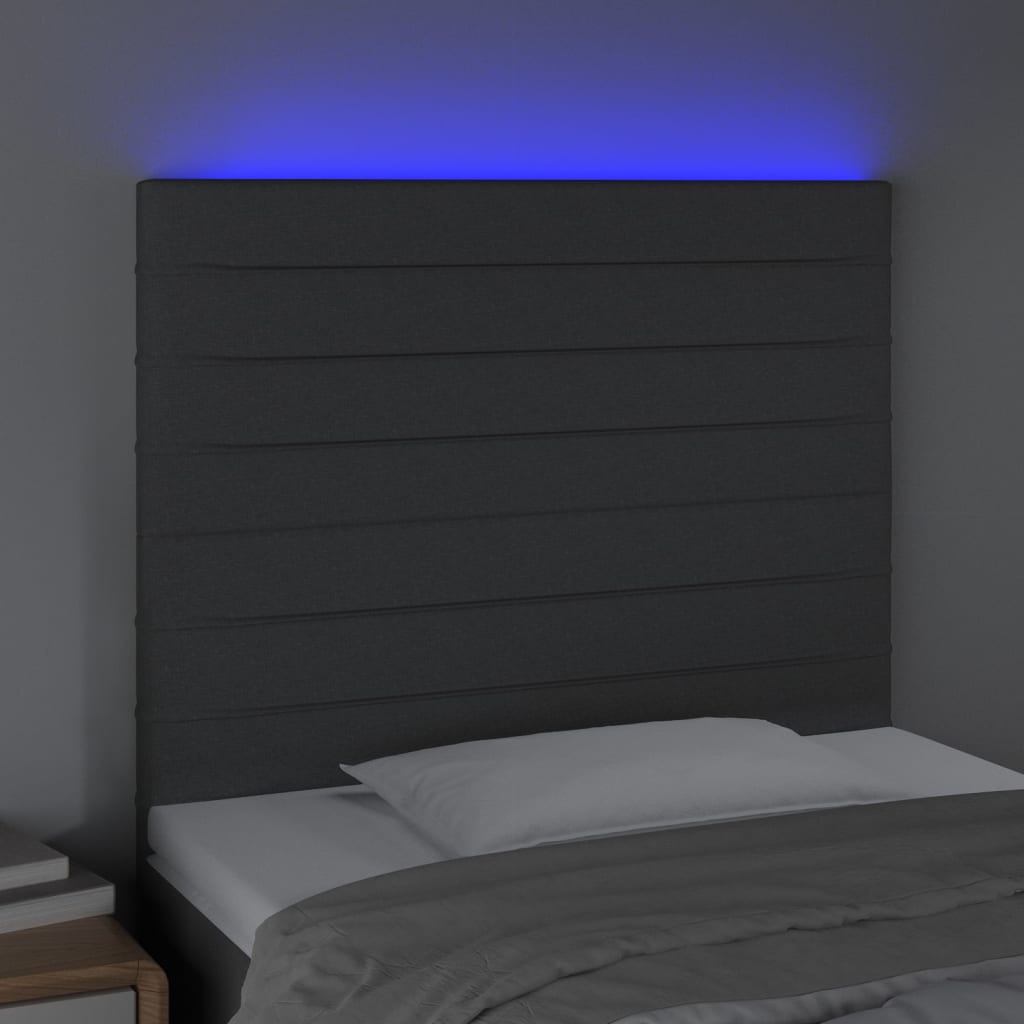 LED uzglavlje tamnosivo 80x5x118/128 cm od tkanine