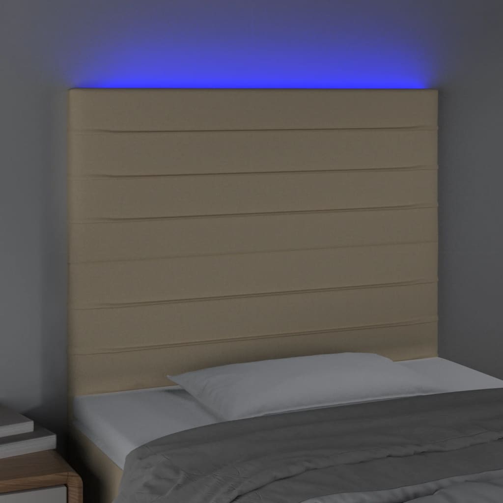 LED uzglavlje krem 100x5x118/128 cm od tkanine