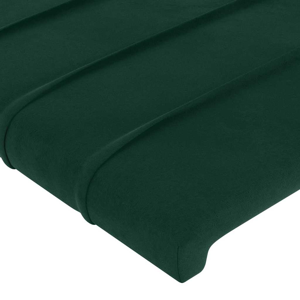 LED uzglavlje tamnozeleno 80x5x118/128 cm baršunasto