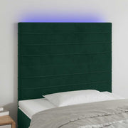 LED uzglavlje tamnozeleno 80x5x118/128 cm baršunasto