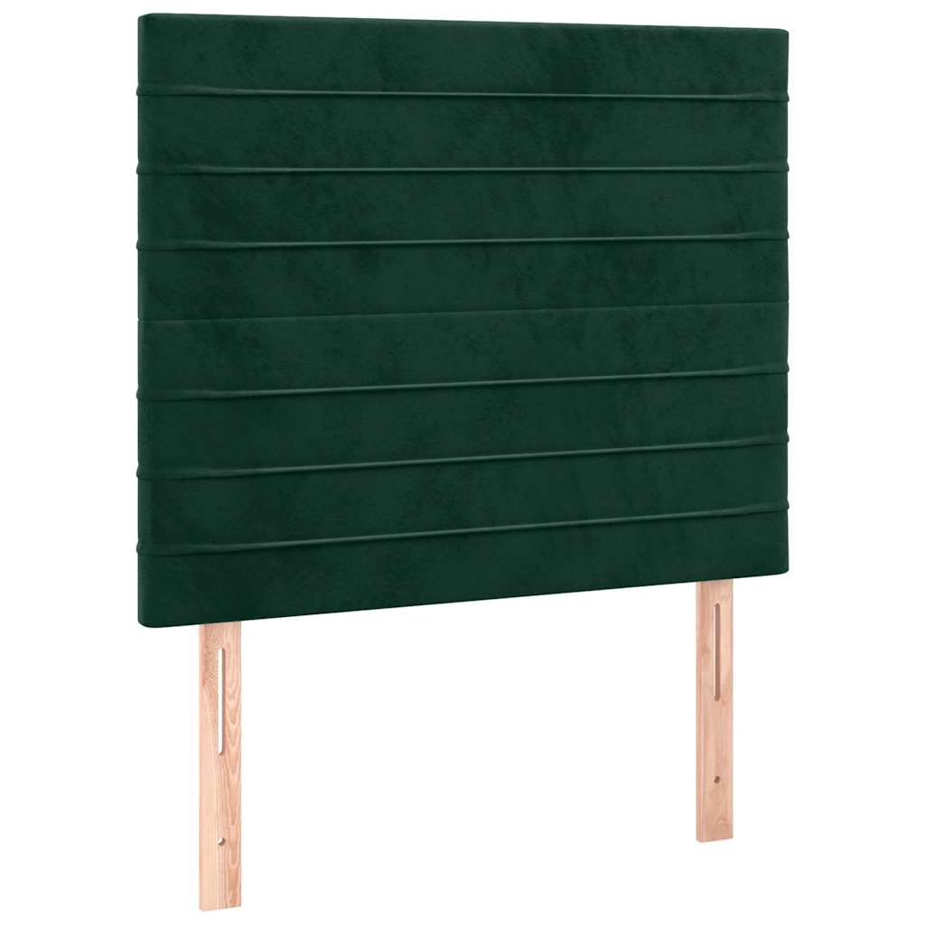 LED uzglavlje tamnozeleno 90x5x118/128 cm baršunasto