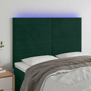LED uzglavlje tamnozeleno 144x5x118/128 cm baršunasto