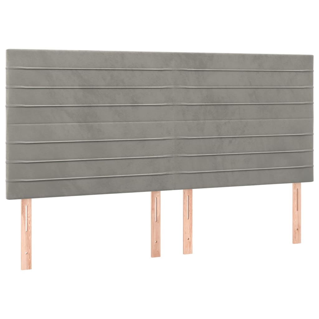 LED uzglavlje svjetlosivo 160x5x118/128 cm baršunasto
