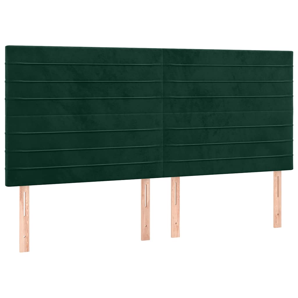 LED uzglavlje tamnozeleno 160x5x118/128 cm baršunasto