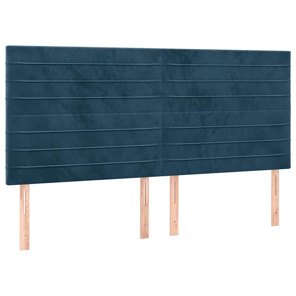 LED uzglavlje tamnoplavo 180x5x118/128 cm baršunasto