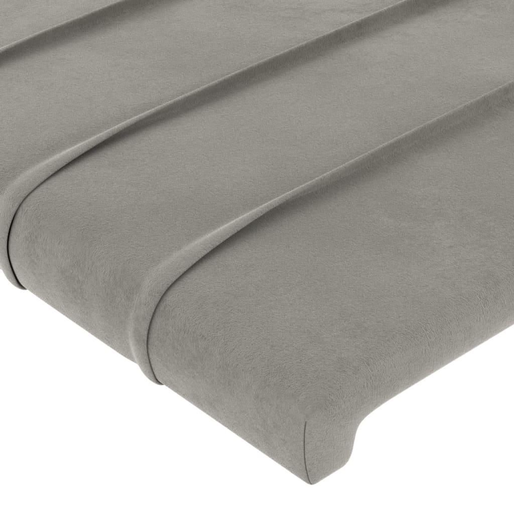 LED uzglavlje svjetlosivo 200x5x118/128 cm baršunasto