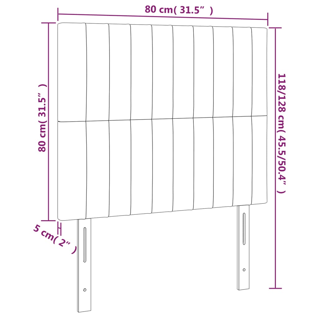LED uzglavlje krem 80x5x118/128 cm od tkanine