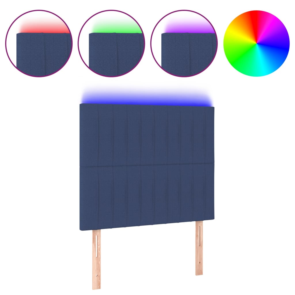 LED uzglavlje plavo 80x5x118/128 cm od tkanine