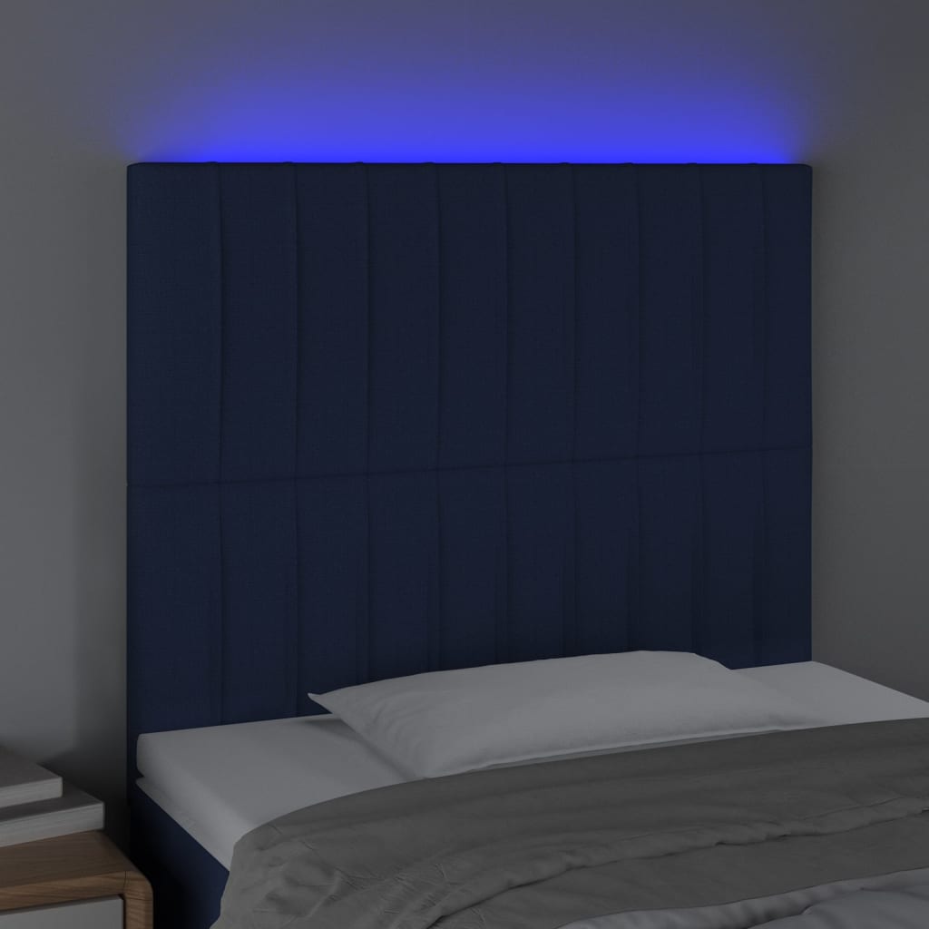 LED uzglavlje plavo 80x5x118/128 cm od tkanine