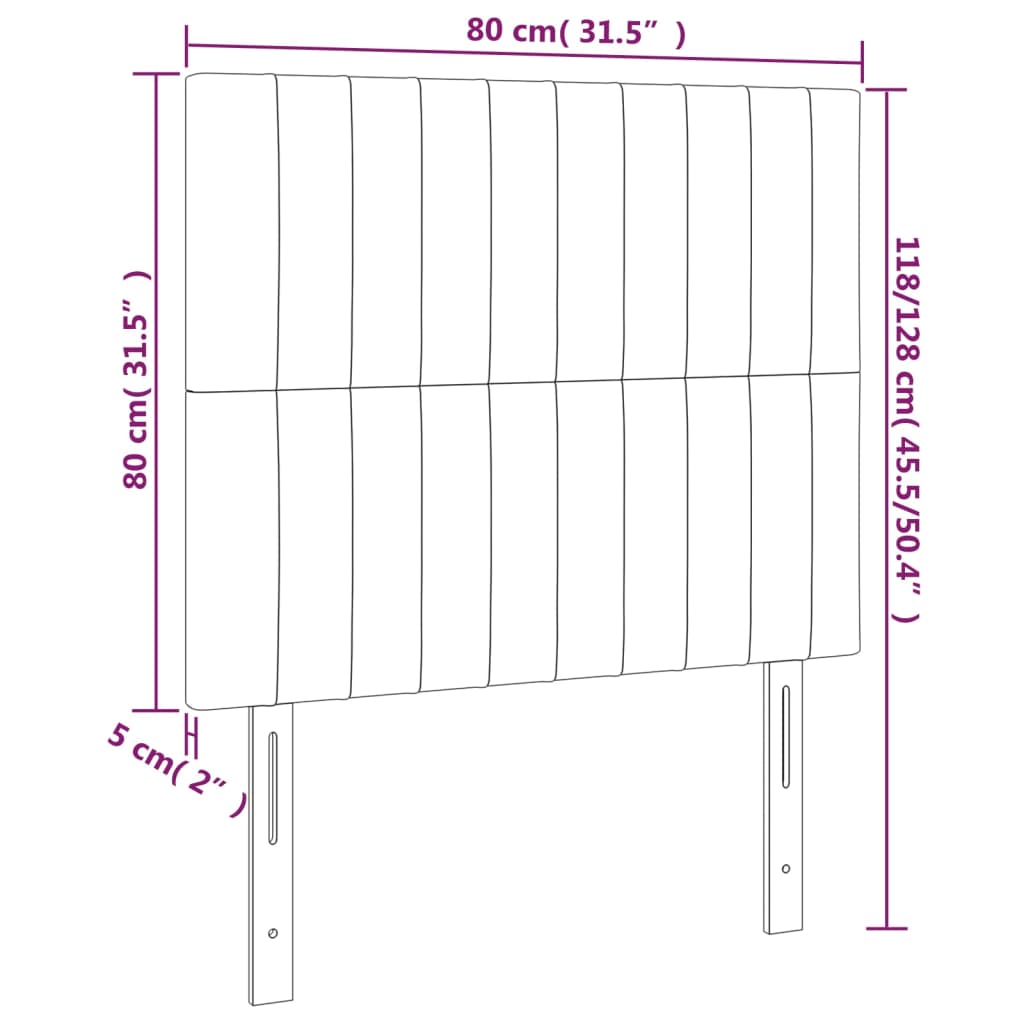 LED uzglavlje plavo 80x5x118/128 cm od tkanine