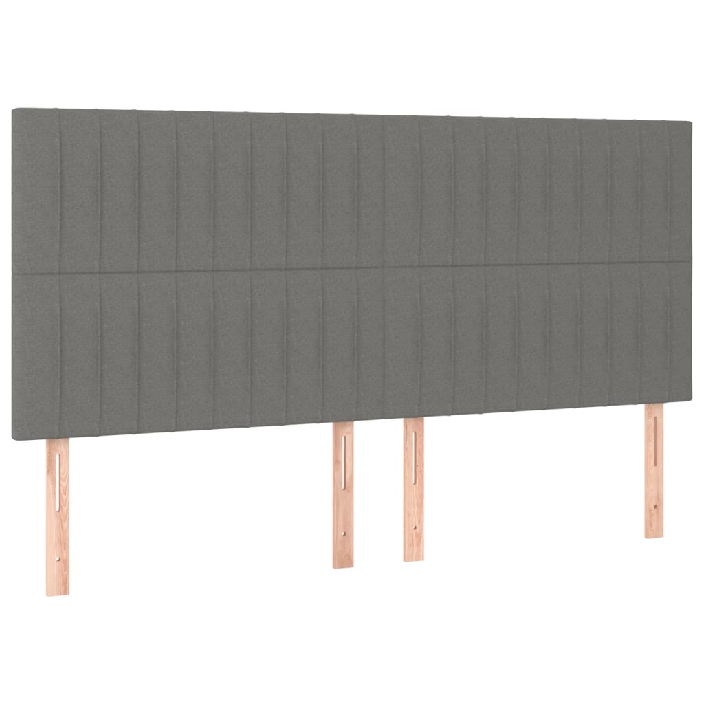 LED uzglavlje tamnosivo 200x5x118/128 cm od tkanine