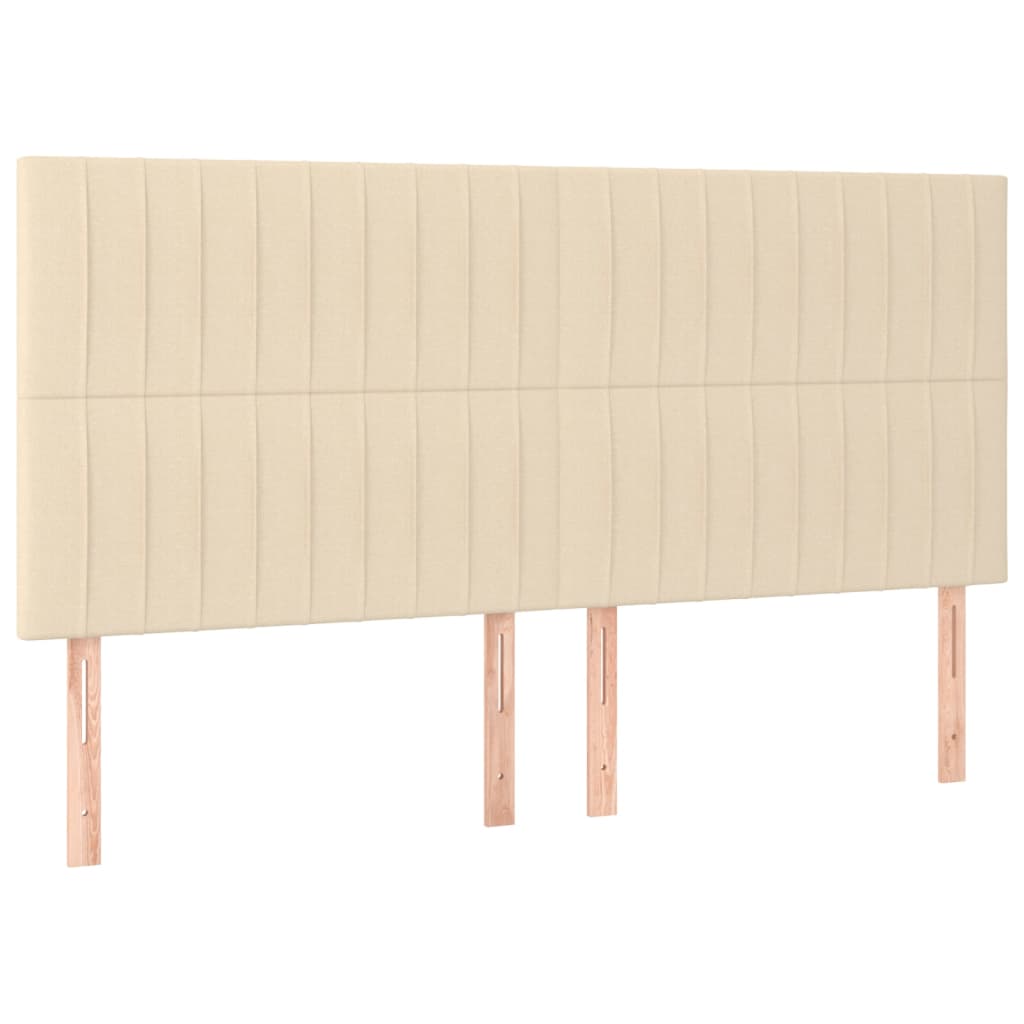 LED uzglavlje krem 200x5x118/128 cm od tkanine