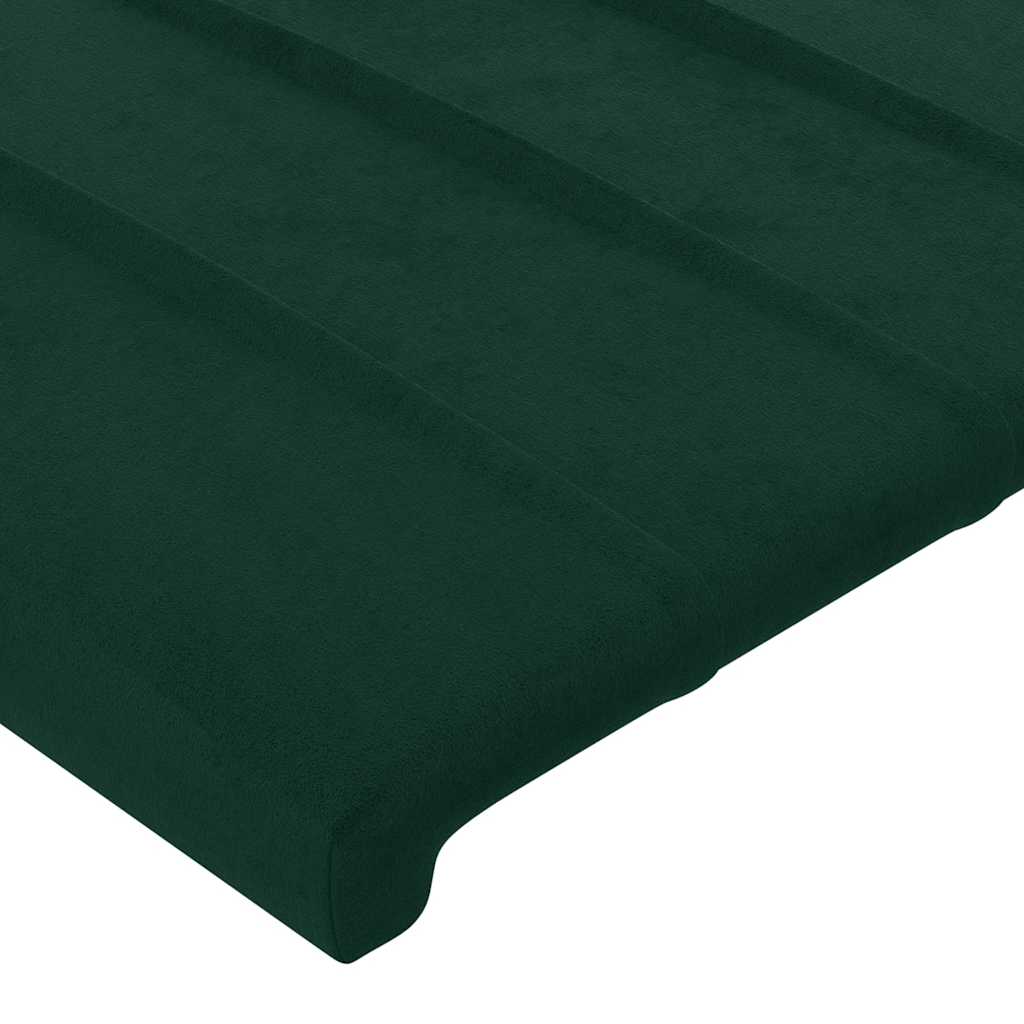 LED uzglavlje tamnozeleno 80x5x118/128 cm baršunasto