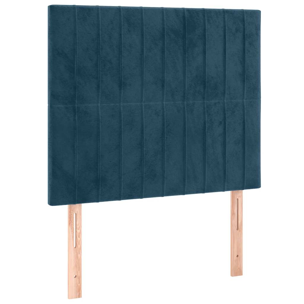 LED uzglavlje tamnoplavo 80x5x118/128 cm baršunasto