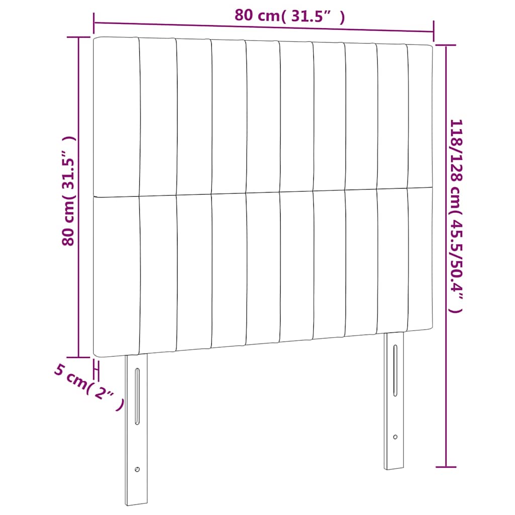 LED uzglavlje tamnoplavo 80x5x118/128 cm baršunasto