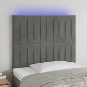 LED uzglavlje svjetlosivo 90x5x118/128 cm baršunasto