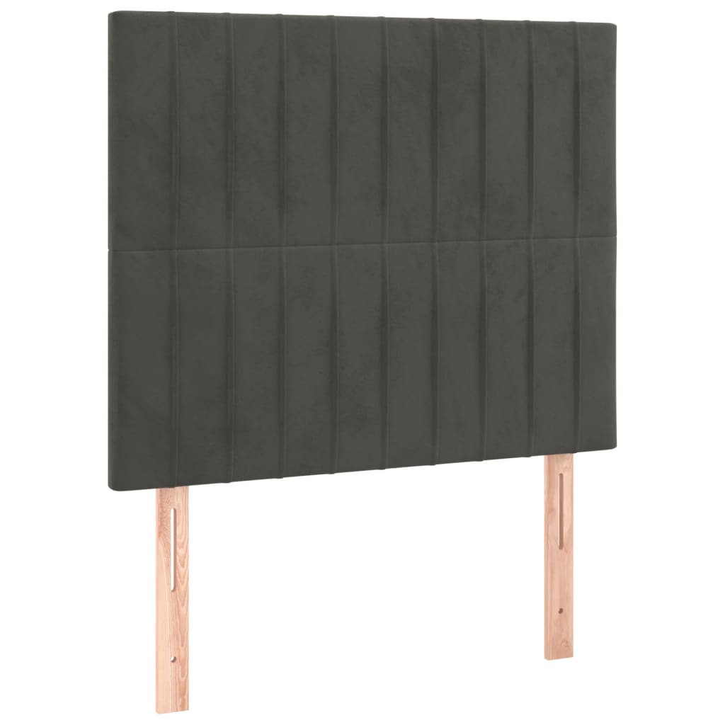 LED uzglavlje tamnosivo 90x5x118/128 cm baršunasto
