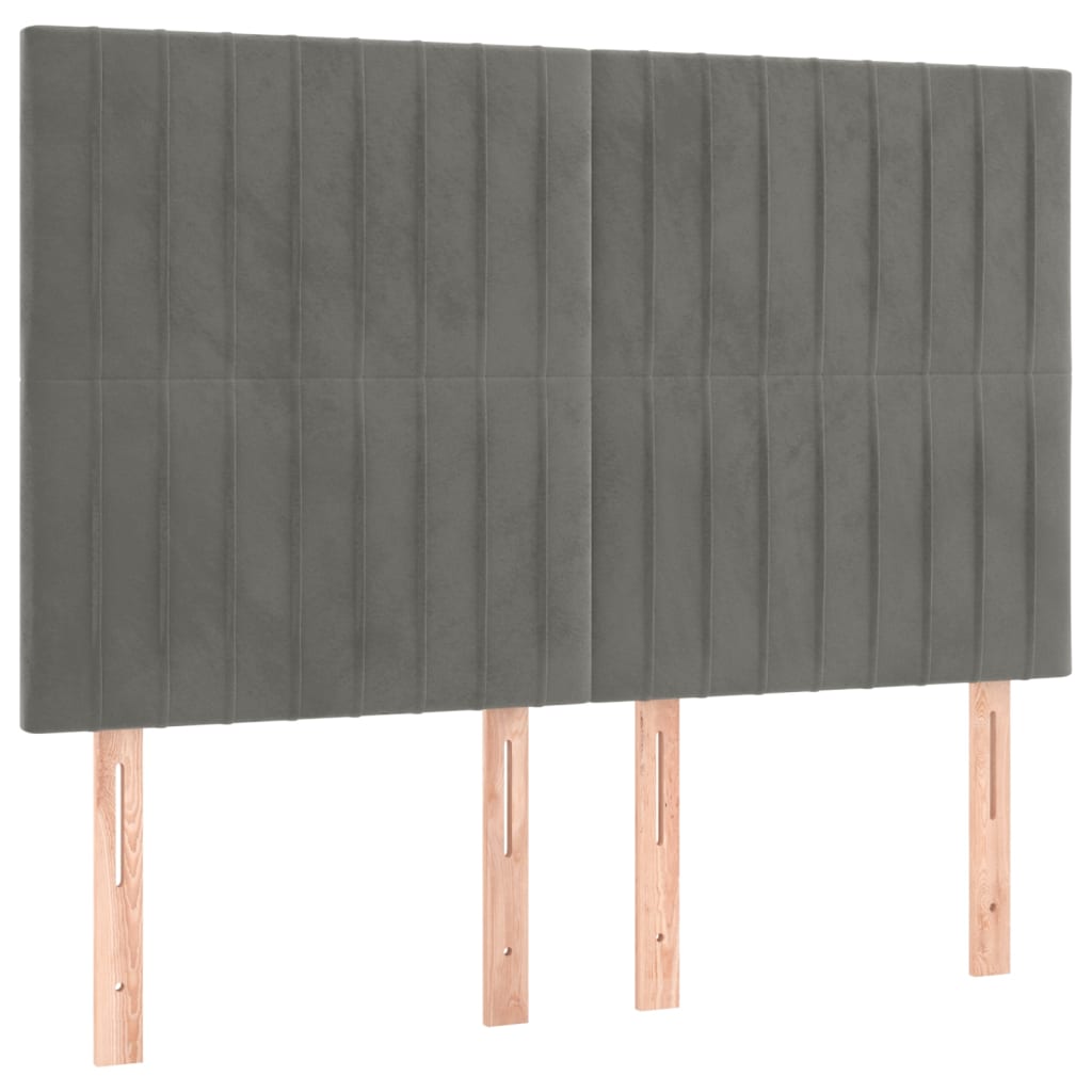 LED uzglavlje svjetlosivo 144x5x118/128 cm baršunasto