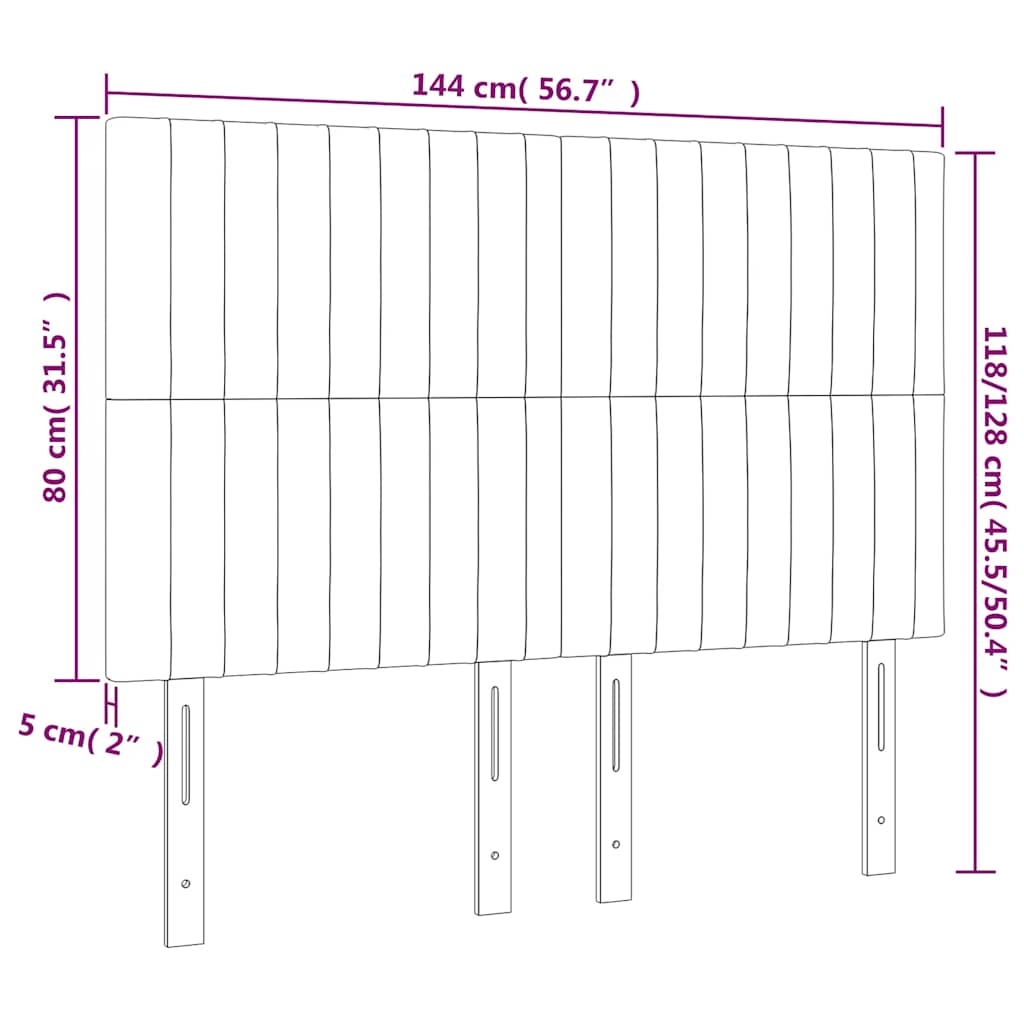 LED uzglavlje tamnoplavo 144x5x118/128 cm baršunasto