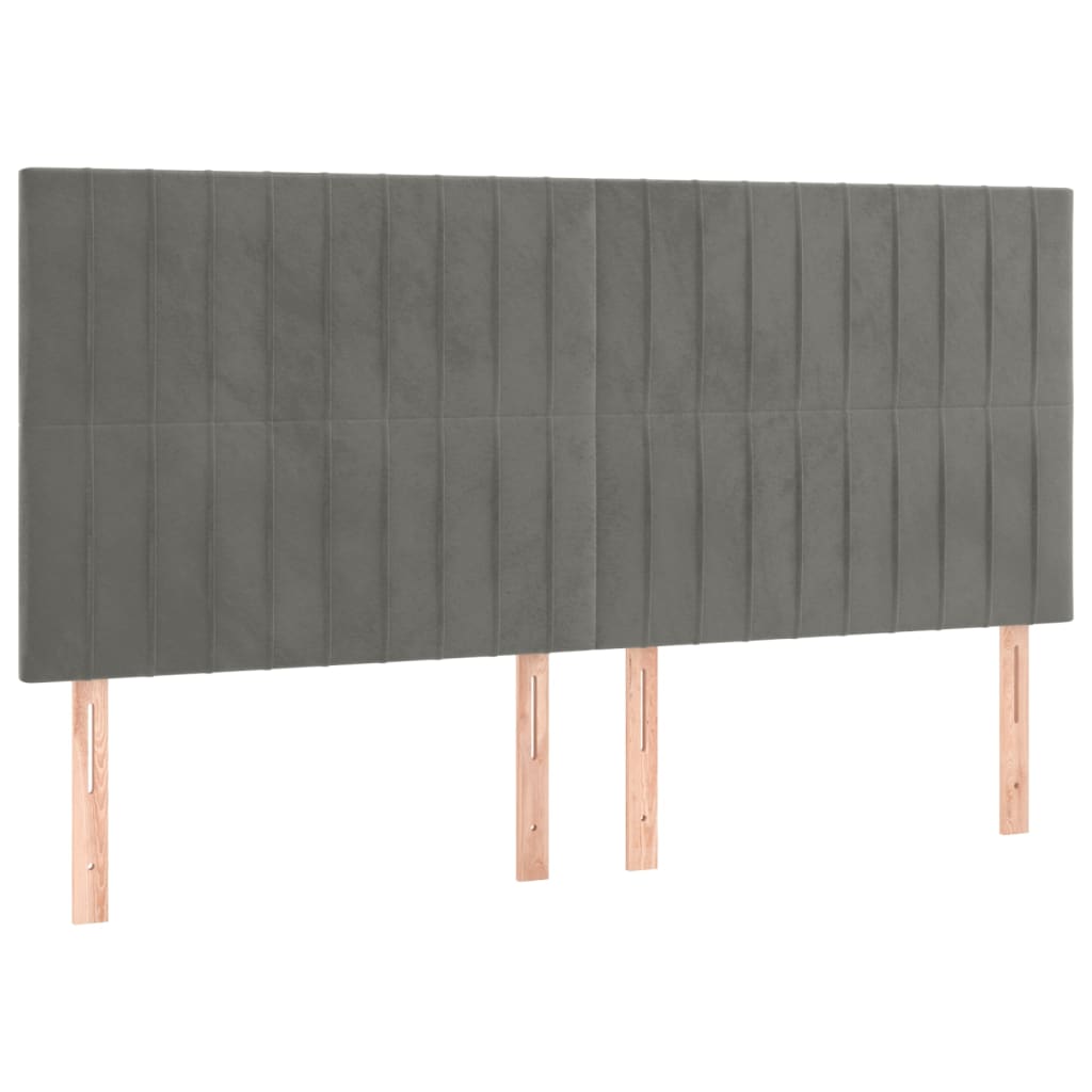 LED uzglavlje svjetlosivo 160x5x118/128 cm baršunasto