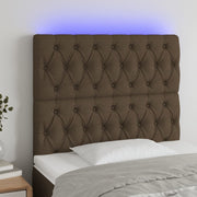 LED uzglavlje tamnosmeđe 90x7x118/128 cm od tkanine