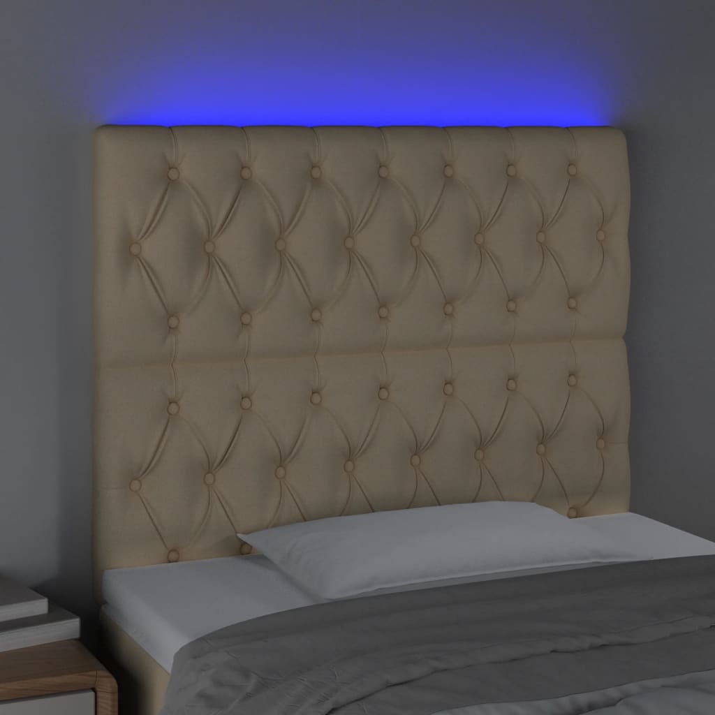LED uzglavlje krem 100x7x118/128 cm od tkanine