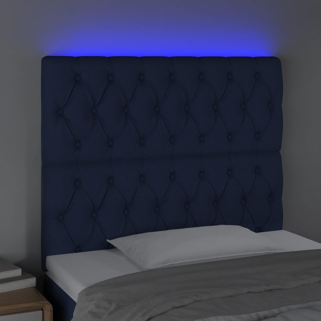 LED uzglavlje plavo 100x7x118/128 cm od tkanine